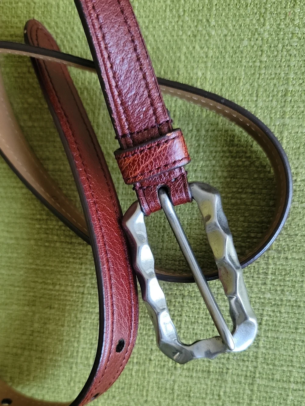 Prada Vintage Women's Leather Belts Silver Buckle